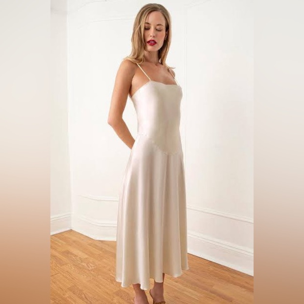 Orseund Iris Cream Slip Dress
